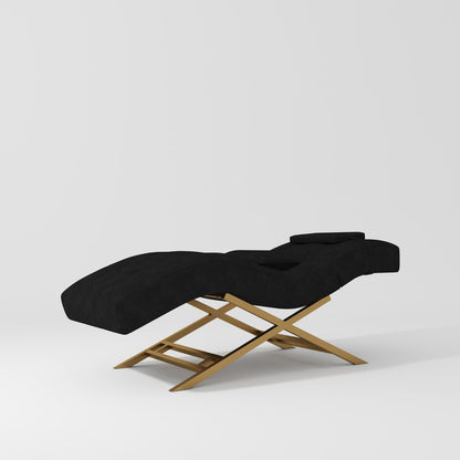 adjustable salon bed with padded cushioning