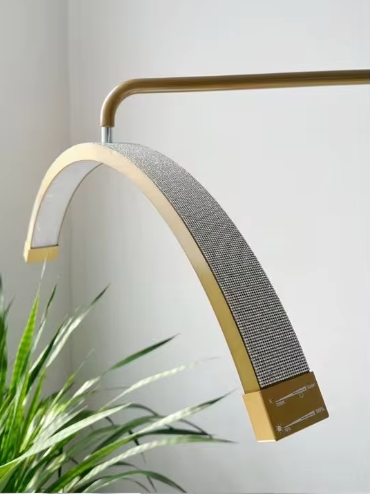 gold half moon light for beauty bed setup