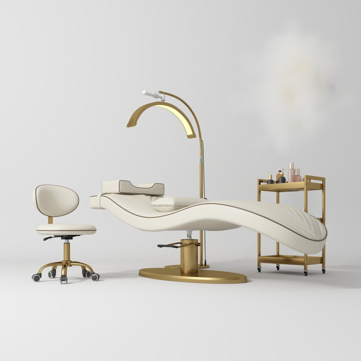luxury lash bed with moon light and trolley setup