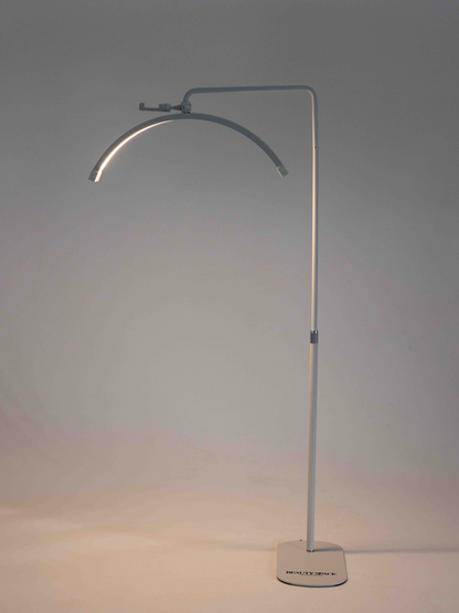white half moon beauty light in luxury salon